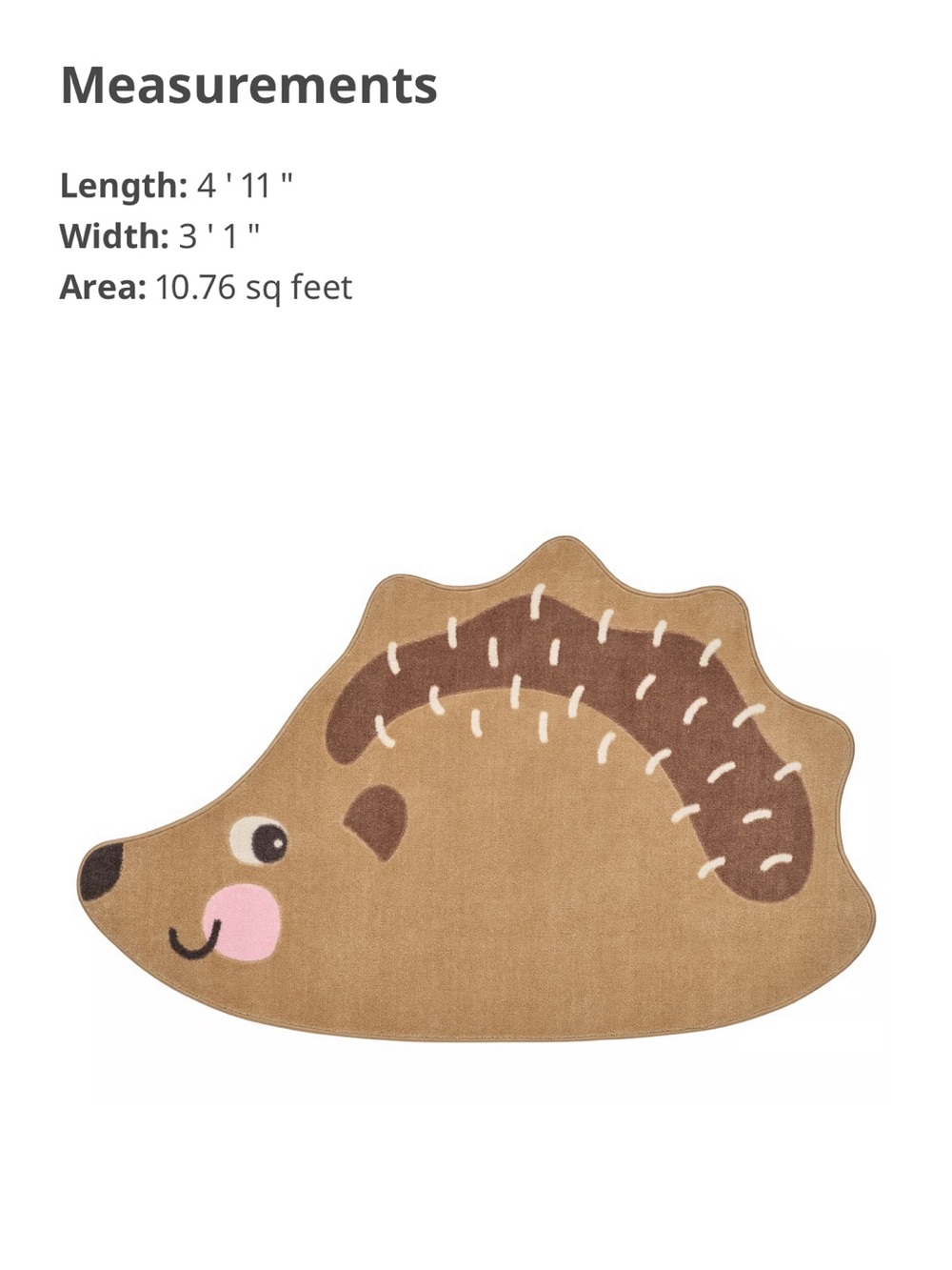 BRUMMIG
Rug, hedgehog shaped/brown